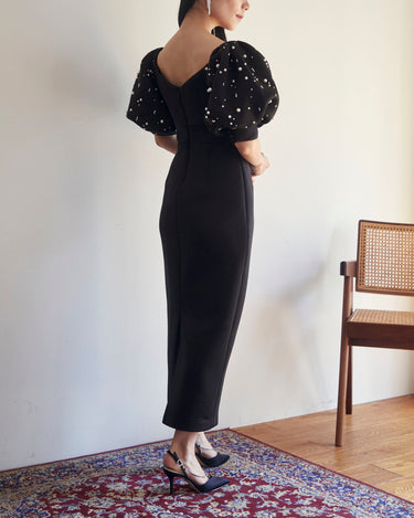 レンタルドレス|Badgley Mischka|ブラック|ミディ丈|パーティー