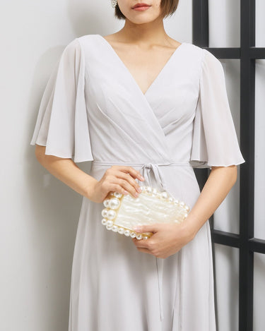 Marchesa Notte Bridesmaids Rome ドレス 上半身 正面 - フレア袖