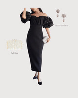 レンタルドレス |Badgley Mischka(バッジェリー ミシュカ)|顔まわりが華やぐ パール刺繍2wayドレスM|結婚式・二次会・パーティー
