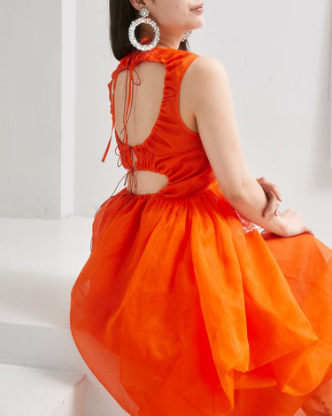 Cecilie Bahnsen(セシリーバンセン) Fang ドレス サイドビュー オレンジ