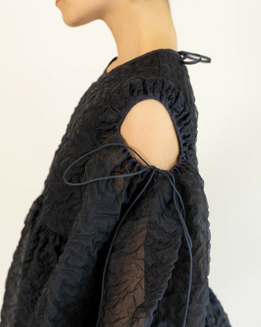 レンタルドレス|Cecilie Bahnsen(セシリーバンセン)|ネイビー|シフォン|ミディ丈|結婚式お呼ばれ