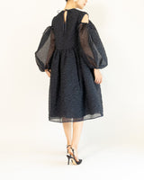 レンタルドレス|Cecilie Bahnsen(セシリーバンセン)|ネイビー|シフォン|ミディ丈|結婚式お呼ばれ