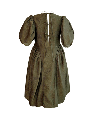 レンタルドレス|Cecilie Bahnsen(セシリーバンセン)|グリーン|ミディ丈|結婚式お呼ばれ