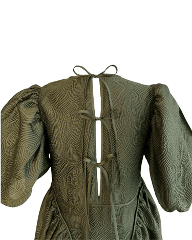 レンタルドレス|Cecilie Bahnsen(セシリーバンセン)|グリーン|ミディ丈|結婚式お呼ばれ