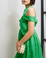 レンタルドレス|Cecilie Bahnsen(セシリーバンセン)|グリーン|ミディ丈|結婚式お呼ばれ