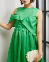 レンタルドレス|Cecilie Bahnsen(セシリーバンセン)|グリーン|ミディ丈|結婚式お呼ばれ