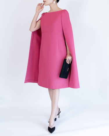 ピンク|ケープ付き|レンタルドレス|結婚式お呼ばれ|CELFORD