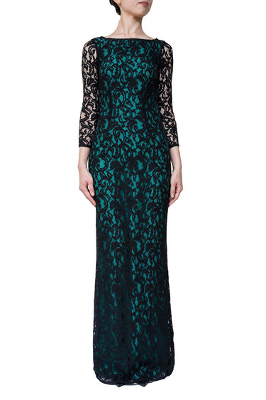 黒|レース|ロング丈|レンタルドレス|イブニング|Carolina Herrera