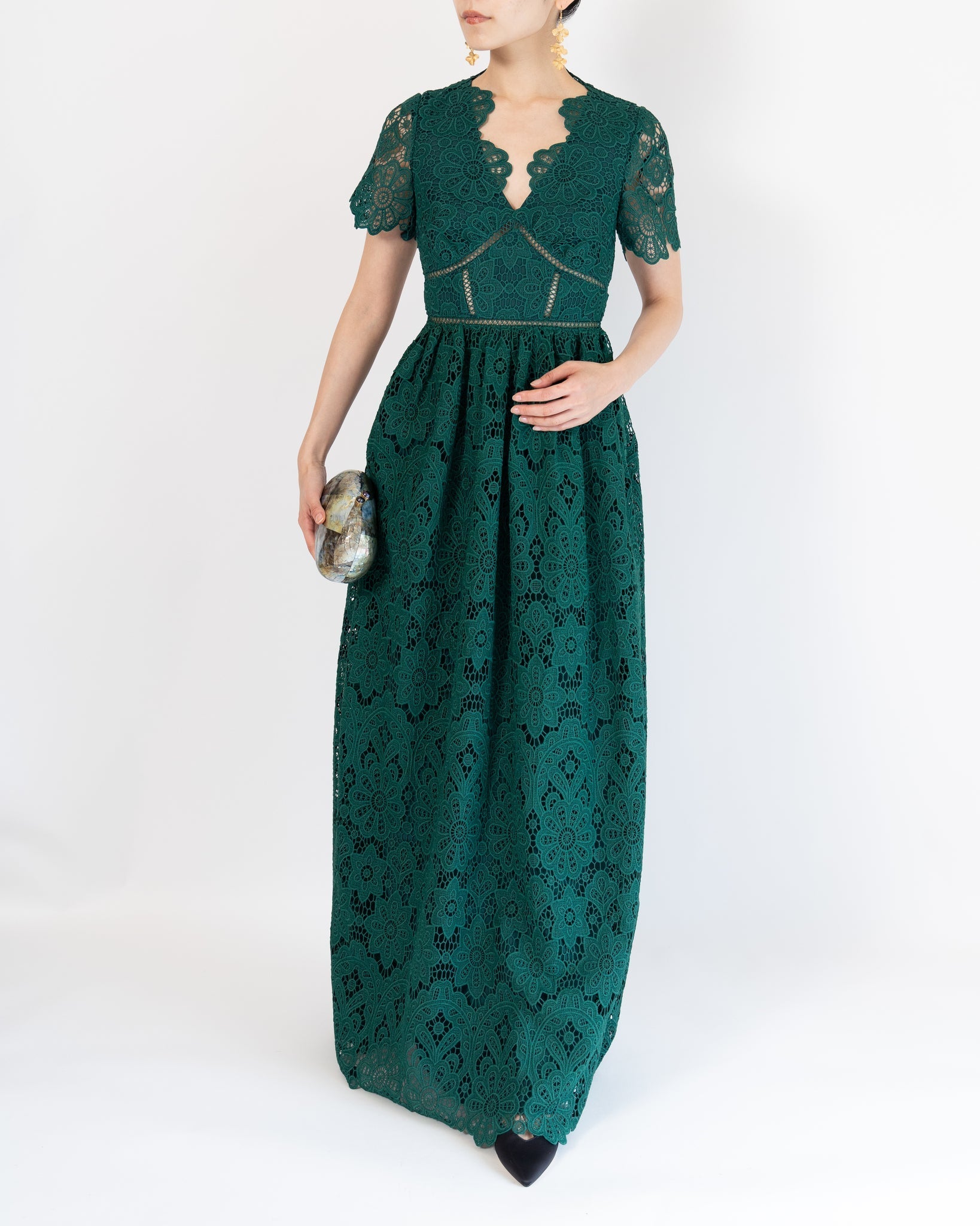 chamさま　パーティーに♡Self-Portraitロングドレス　美品　UK6emochanファッション
