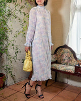 レンタルドレス|Ganni|水色|シフォン|ミディ丈|結婚式お呼ばれ