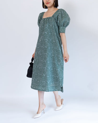 深みグリーン|レンタルドレス|結婚式お呼ばれ|Ganni