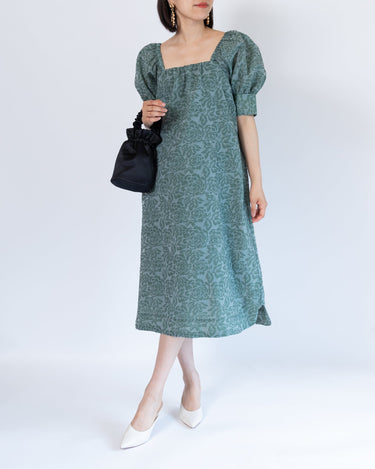 深みグリーン|レンタルドレス|結婚式お呼ばれ|Ganni