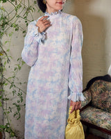 レンタルドレス|Ganni|水色|シフォン|ミディ丈|結婚式お呼ばれ