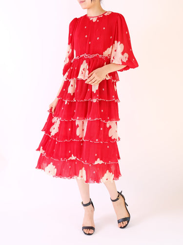 Ganni(ガニー)のミディドレス結婚式やパーティーにぴったりのレンタルアイテム。