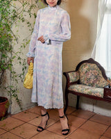 レンタルドレス|Ganni|水色|シフォン|ミディ丈|結婚式お呼ばれ