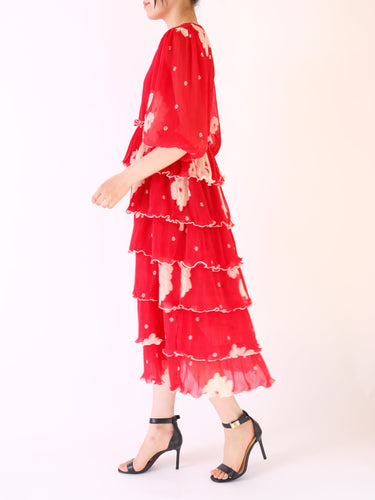 Ganni(ガニー)のミディドレス結婚式やパーティーにぴったりのレンタルアイテム。