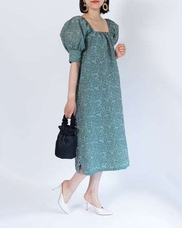 深みグリーン|レンタルドレス|結婚式お呼ばれ|Ganni