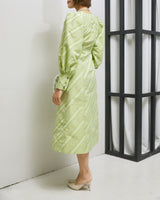 ライトグリーン|パフ袖|レンタルドレス|結婚式お呼ばれ|Ganni