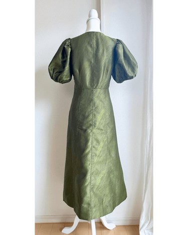 レンタルドレス|Ganni|深みグリーン|ミディ丈|結婚式お呼ばれ