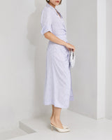 Ganni(ガニー)のミディドレス結婚式やパーティーにぴったりのレンタルアイテム。