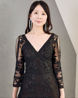 レンタルドレス |Marchesa Notte(マルケッサ ノッテ)|ドット刺繍ギピュールトリムチュールドレス|結婚式・二次会・パーティー