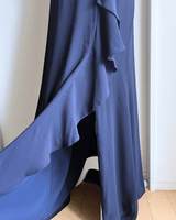 ネイビー|シフォン|レンタルドレス|結婚式お呼ばれ|Lauren Ralph Lauren