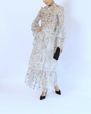 Self - Portrait(セルフ・ポートレート)のロングドレス結婚式やパーティーにぴったりのレンタルアイテム。