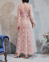 レンタルドレス|Self-Portrait|ピンク|レース|ロング丈|結婚式お呼ばれ