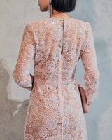 レンタルドレス|Self-Portrait|ピンク|レース|ロング丈|結婚式お呼ばれ