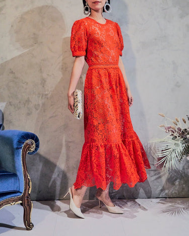 Self - Portrait(セルフ・ポートレート)のミディドレス結婚式やパーティーにぴったりのレンタルアイテム。