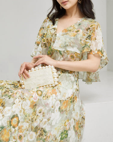 Mikael Aghal(ミカエル アグハール)のミディドレス結婚式やパーティーにぴったりのレンタルアイテム。