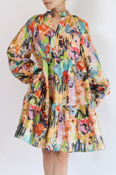 レンタルドレス|Stine Goya|花柄|イエロー|ひざ丈|結婚式お呼ばれ