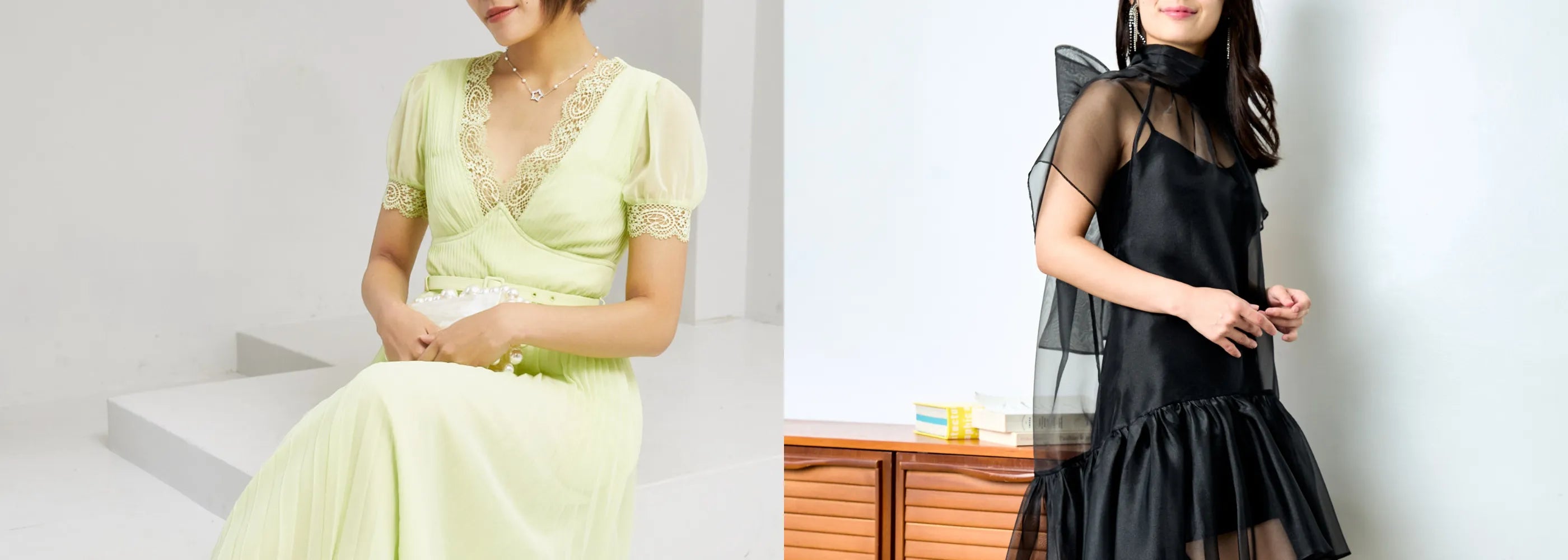 夏の結婚式参列におすすめのレンタルドレス|イエロードレスとブラックドレス