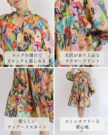 レンタルドレス|Stine Goya|イエロー|ミディ丈|結婚式お呼ばれ