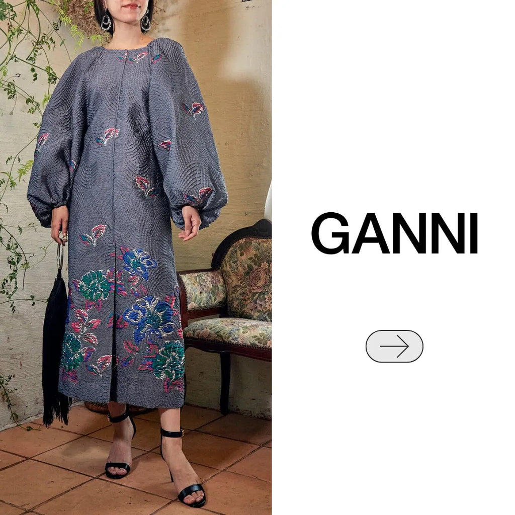 GANNI ガニー ラップドレス ネイビー 関税込み】GANNI ネイビー ラップ  