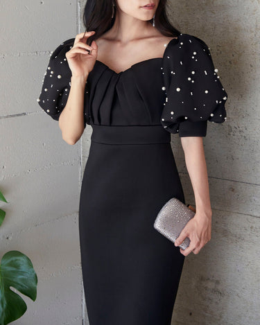 レンタルドレス｜Badgley Mischka｜ブラック｜ミディ丈｜パーティー