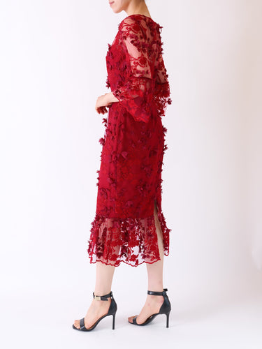 Marchesa Notte（マルケッサ ノッテ）のミディドレス結婚式やパーティーにぴったりのレンタルアイテム。