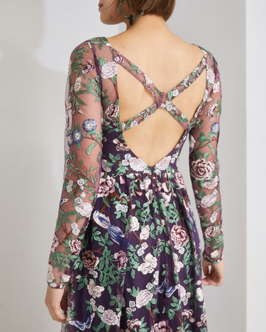 Marchesa Notte チュールドレス 上半身 後ろ - クロスバック