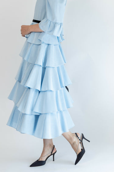 レンタルドレス｜Batsheva｜水色｜ミディ丈｜二次会