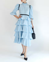 レンタルドレス｜Batsheva｜水色｜ミディ丈｜二次会