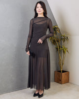 レンタルドレス ｜Bec + Bridge（ベック アンド ブリッジ）｜シアーアシンメトリーギャザー マキシドレス｜結婚式・二次会・パーティー