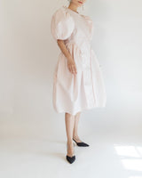 レンタルドレス｜Cecilie Bahnsen（セシリーバンセン）｜ピンク｜パフ袖｜ミディ丈｜結婚式お呼ばれ