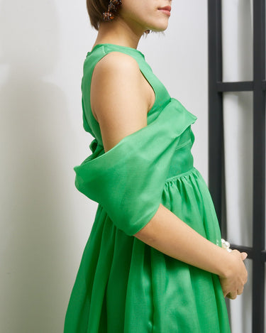 レンタルドレス｜Cecilie Bahnsen（セシリーバンセン）｜グリーン｜ミディ丈｜結婚式お呼ばれ