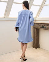 レンタルドレス ｜Ganni（ガニー）｜クレープフリルヘムドレス｜結婚式・二次会・パーティー