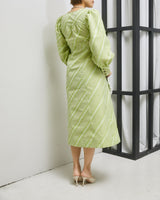 ライトグリーン｜パフ袖｜レンタルドレス｜結婚式お呼ばれ｜Ganni