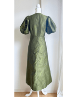 レンタルドレス｜Ganni｜深みグリーン｜ミディ丈｜結婚式お呼ばれ