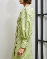 ライトグリーン｜パフ袖｜レンタルドレス｜結婚式お呼ばれ｜Ganni