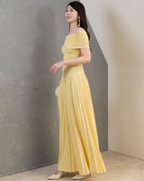 レンタルドレス ｜Lioness（ライオネス）｜オフショルダー ドロップウエストジャージードレス｜結婚式・二次会・パーティー