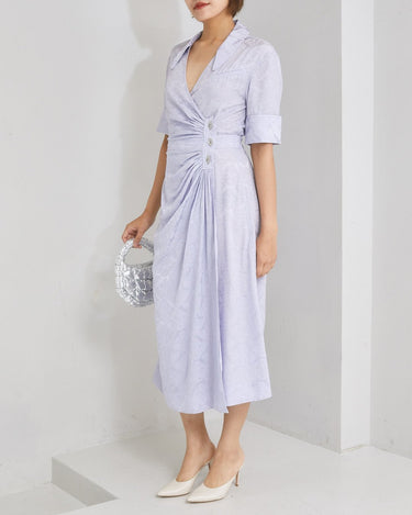 Ganni（ガニー）のミディドレス結婚式やパーティーにぴったりのレンタルアイテム。