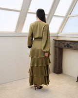 レンタルドレス ｜Maje（マージュ）｜サテンティアード フィッシュテールドレス｜結婚式・二次会・パーティー